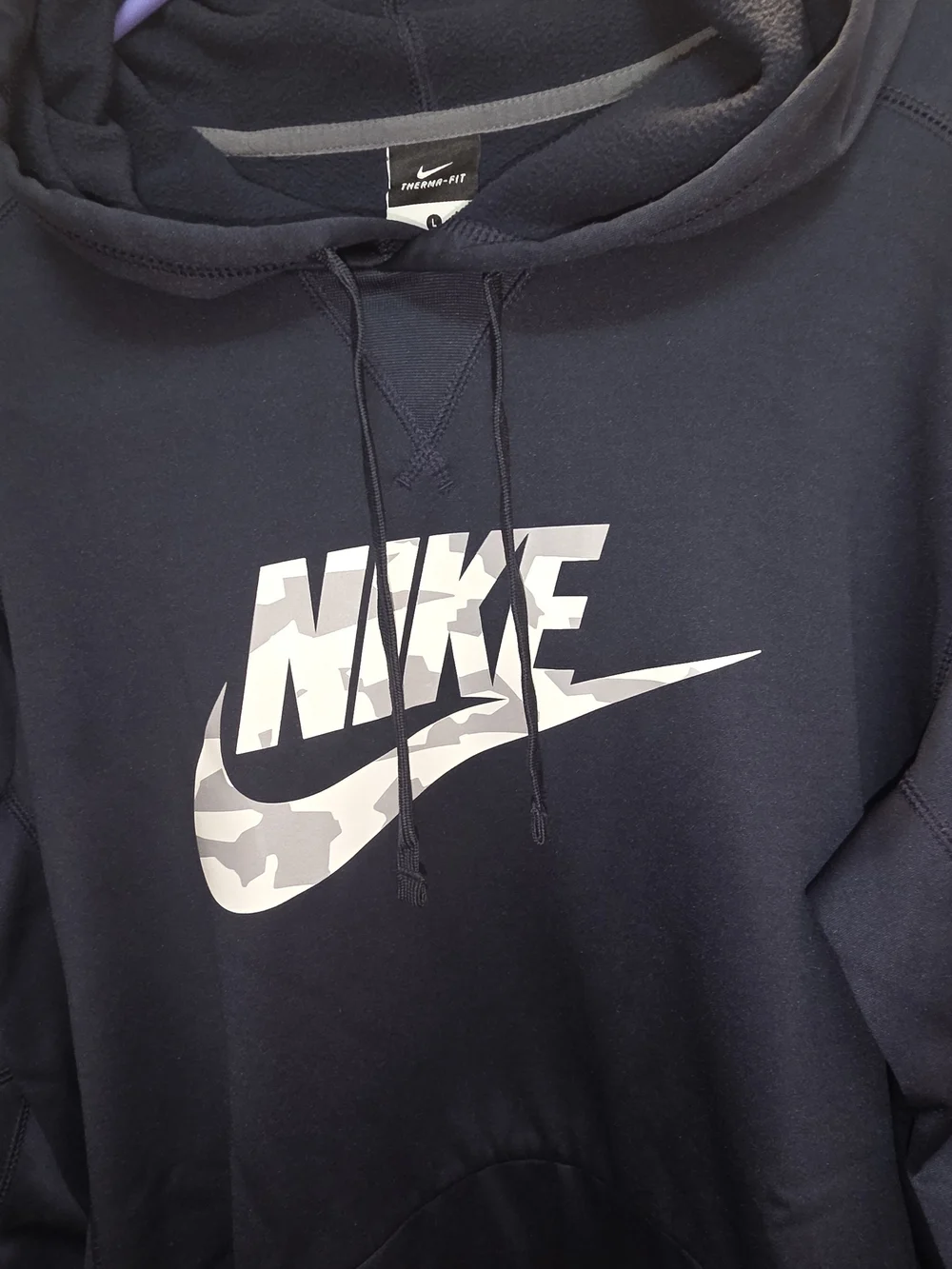 Nike Dark Blue Hoodie with Camouflage Logo